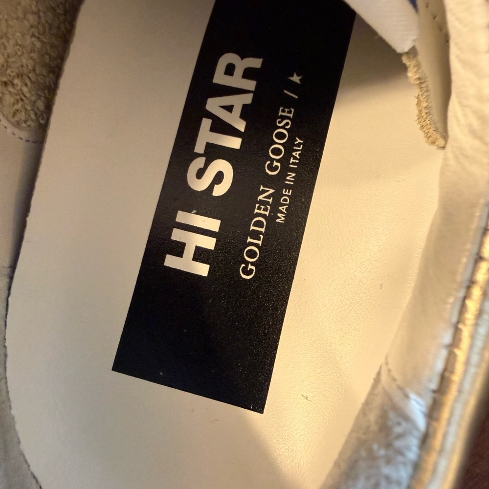 Golden Goose Hi Star Sneakers with Gold and Gray Accents Women’s Size 37 - Picture 3 of 7
